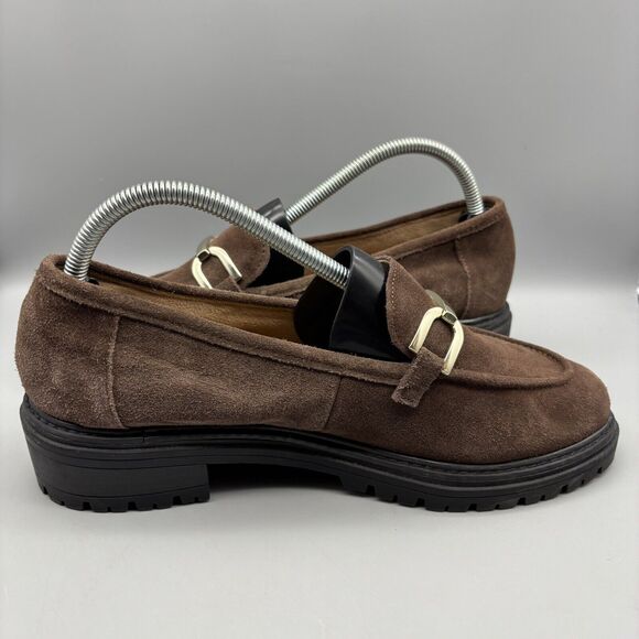 Kelly &‎ Katie Loafers Women’s Size 10 M Major Brown Suede Lug Sole Horse-Bit - Picture 7 of 13